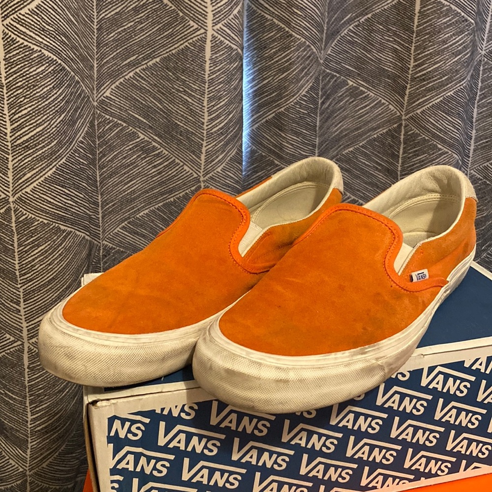 Men’s OG Vans Slip-on Orange Suede size 13